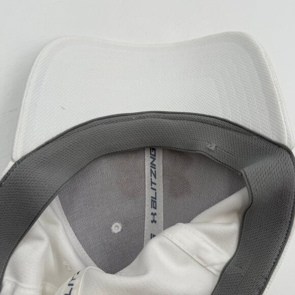 Under Armour UA Blitzing Cap Flex Hat White & Orange Mens Size L/XL Stretch Fit - Picture 10 of 12